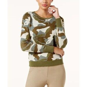 INC International Concepts Camo Pullover Sweater Long Sleeve Sz Large